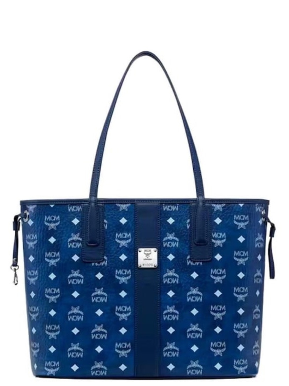 MCM Liz Shopper Blue Visetos Tote with Pouch NWT | Designer Shopper Hand Bag